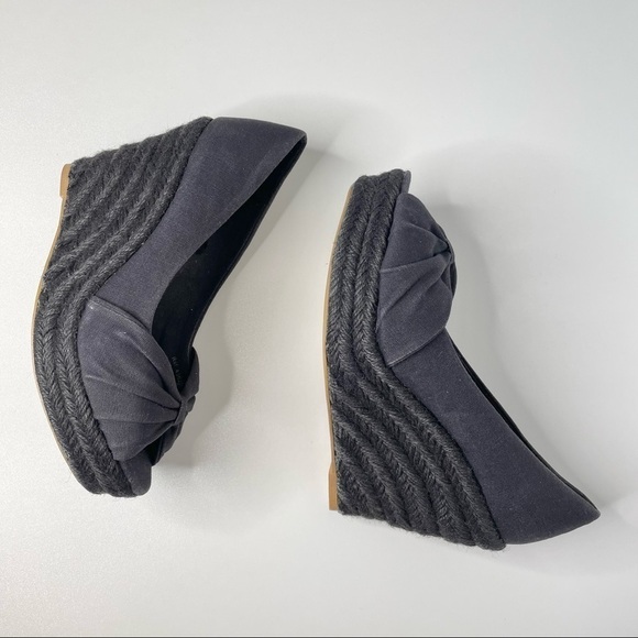 Mango Linen Platform Espadrille Wedge Sandals 37 - Picture 8 of 10